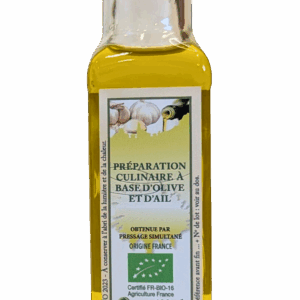 Préparation culinaire à base d'Olive et de Ail Bio - bouteille 100 ml