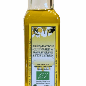 Préparation culinaire à base d'Olive et de Citron Bio - bouteille 100 ml