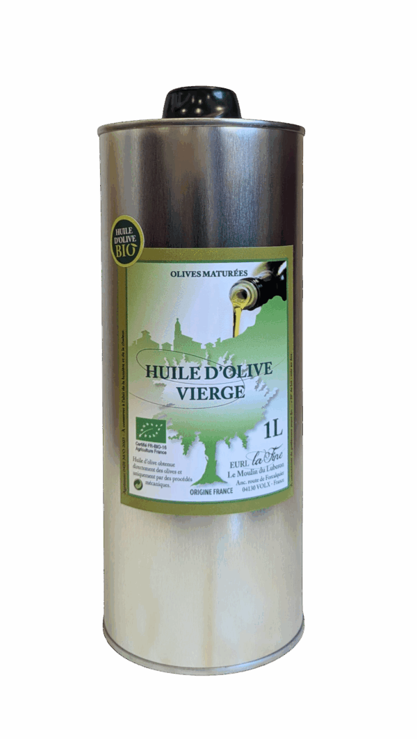 Huile d’Olive Vierge  Olives Maturées Bio – bidon alu 1 l
