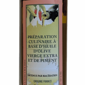 Huile d’Olive Vierge Extra Bio et Piment – pulvérisateur 200 ml