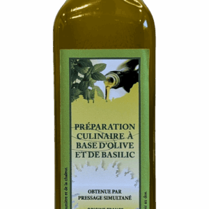 Préparation culinaire à base d'Olive et de Basilic Bio - bouteille 250 ml