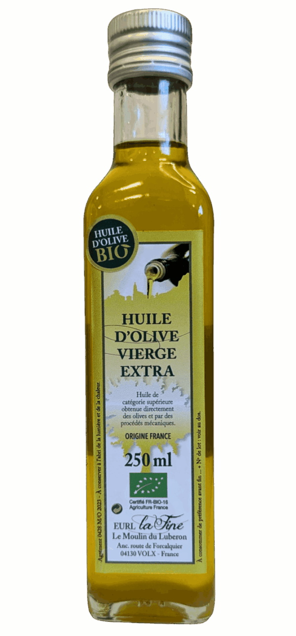 Huile d’Olive Vierge Extra Bio – bouteille 250 ml