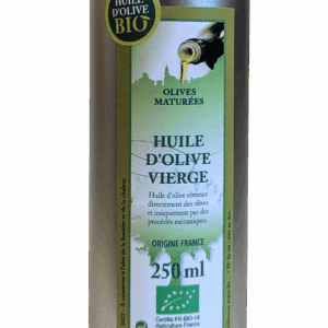 Huile d’Olive Vierge  Olives Maturées Bio – bidon alu 250 ml
