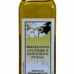 Préparation culinaire à base d'Olive et de Ail Bio - bouteille 250 ml