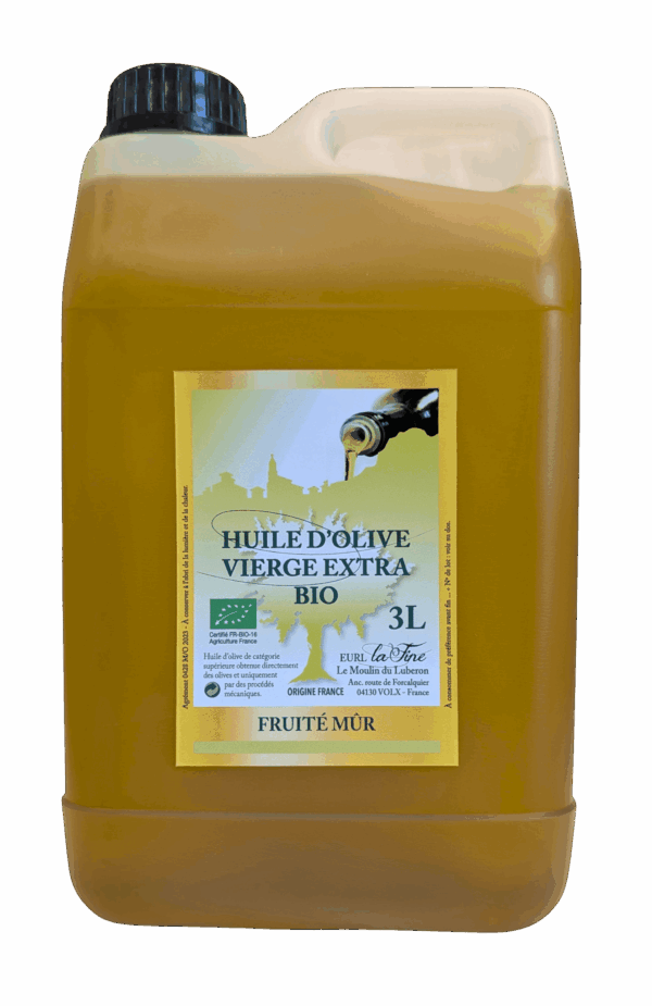 Huile d'Olive Vierge Extra Fruité mûr Bio – bidon 3 l