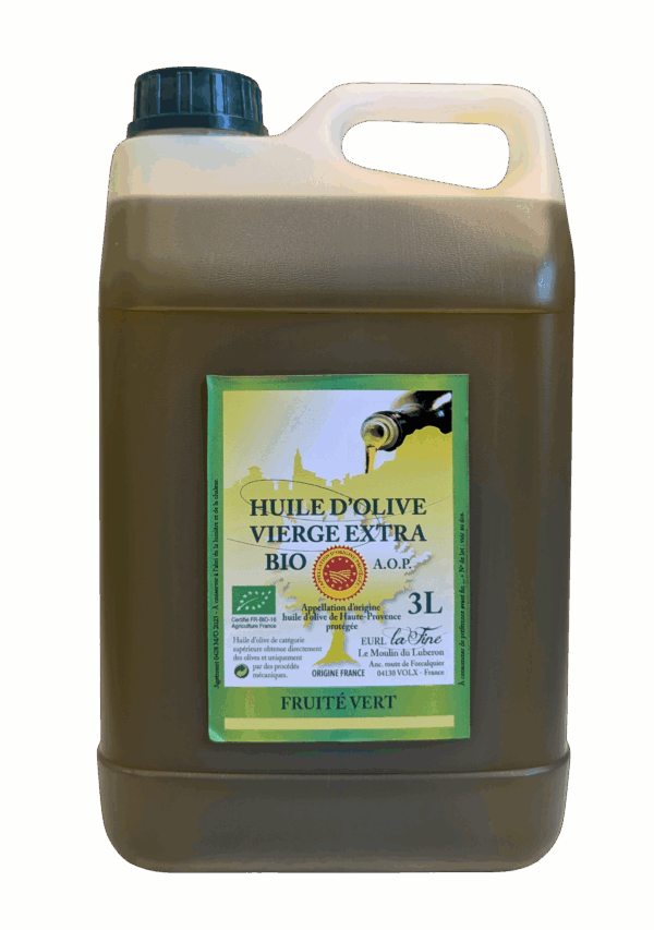 Huile d'Olive Vierge Extra AOP Fruité vert Bio – bidon 3 l