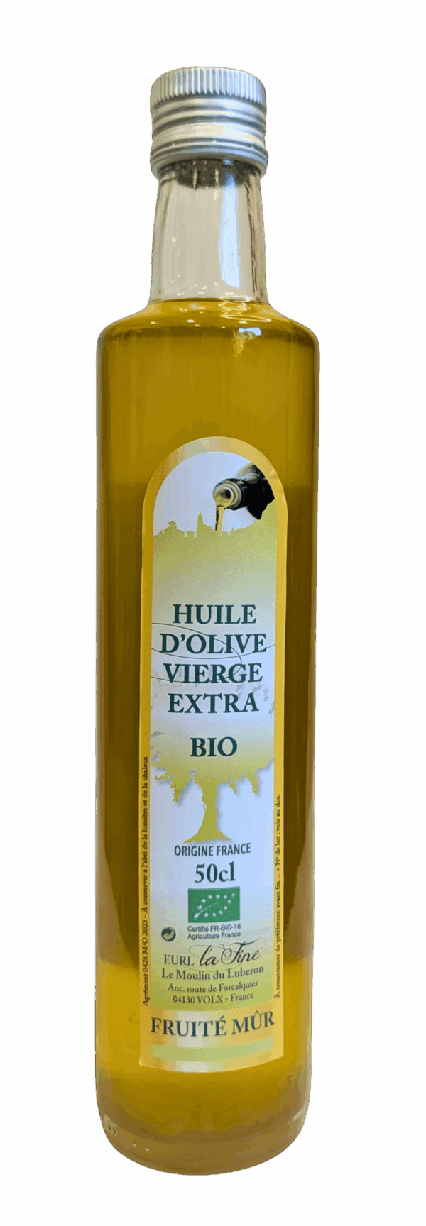 Huile d'Olive Vierge Extra Fruité mûr Bio – bouteille 50 cl