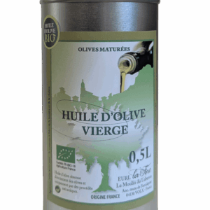 Huile d’Olive Vierge  Olives Maturées Bio – bidon alu 50 cl