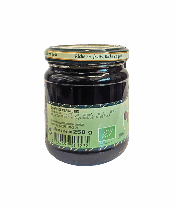 Confit de Cerises Noires Bio - pot de 250 gr – Image 2