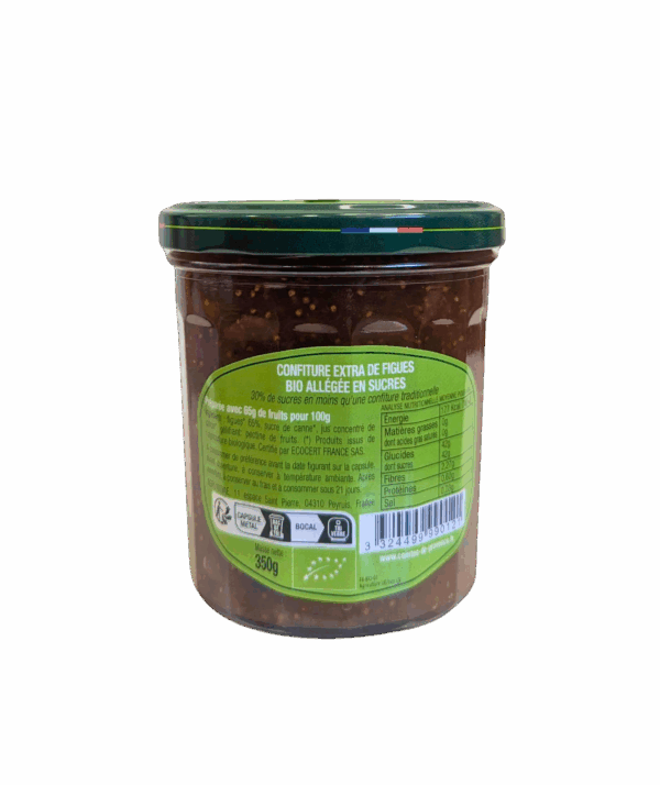 Confiture de Figues Bio Allégée en sucres- pot de 350 gr – Image 2