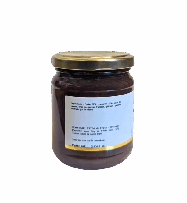 Confiture Fraise et Rhubarbe - pot de 250 gr – Image 2