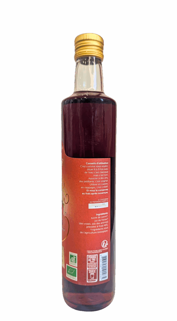 Sirop de Fraises Bio - bouteille de 50 cl – Image 3