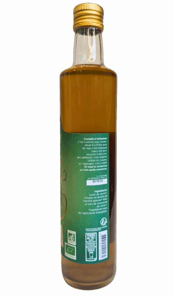 Sirop de Menthe Bio - bouteille de 50 cl – Image 3