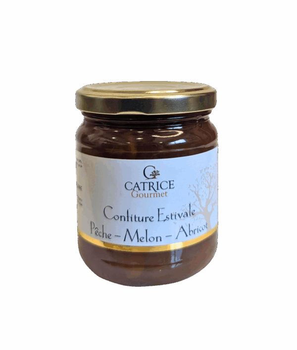 Confiture Estivale Pêche-Melon-Abricot - pot de 250 gr