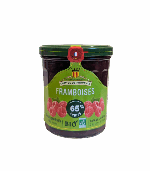 Confiture de Framboise Bio Allégée en sucres- pot de 350 gr