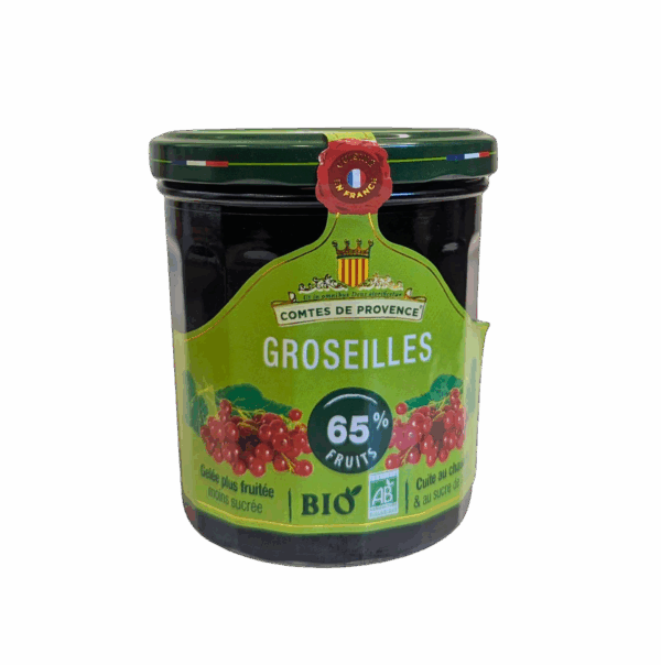 Gelée de Groseilles Bio Allégée en sucres - pot de 350 gr