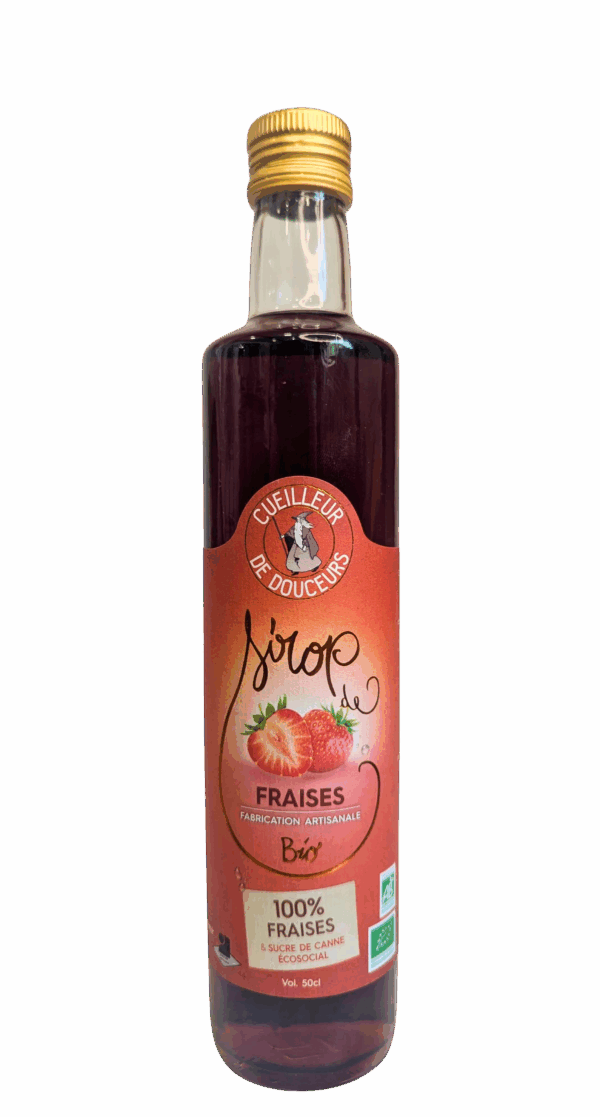Sirop de Fraises Bio - bouteille de 50 cl