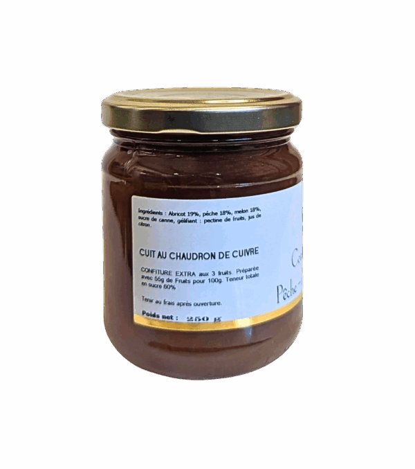 Confiture Estivale Pêche-Melon-Abricot - pot de 250 gr – Image 2