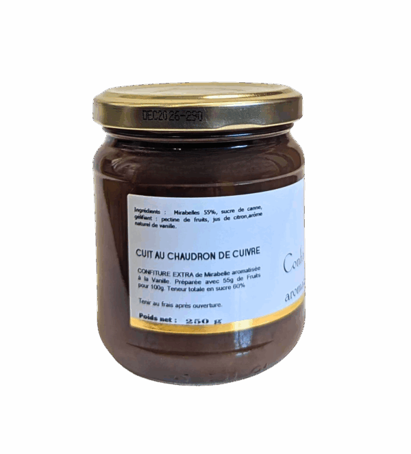 Confiture de Mirabelle aromatisée à la Vanille - pot de 250 gr – Image 2