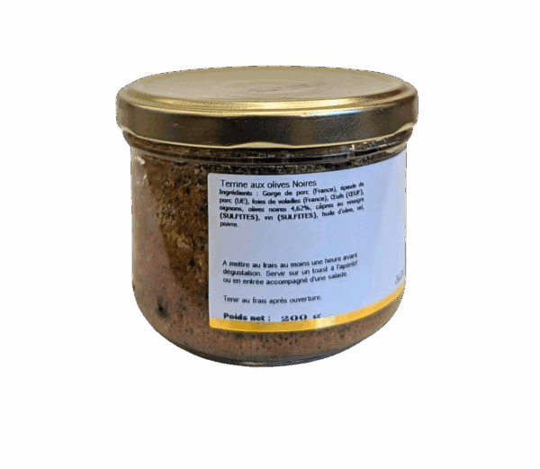 Terrine aux Olives Noires - pot de 200 gr – Image 2